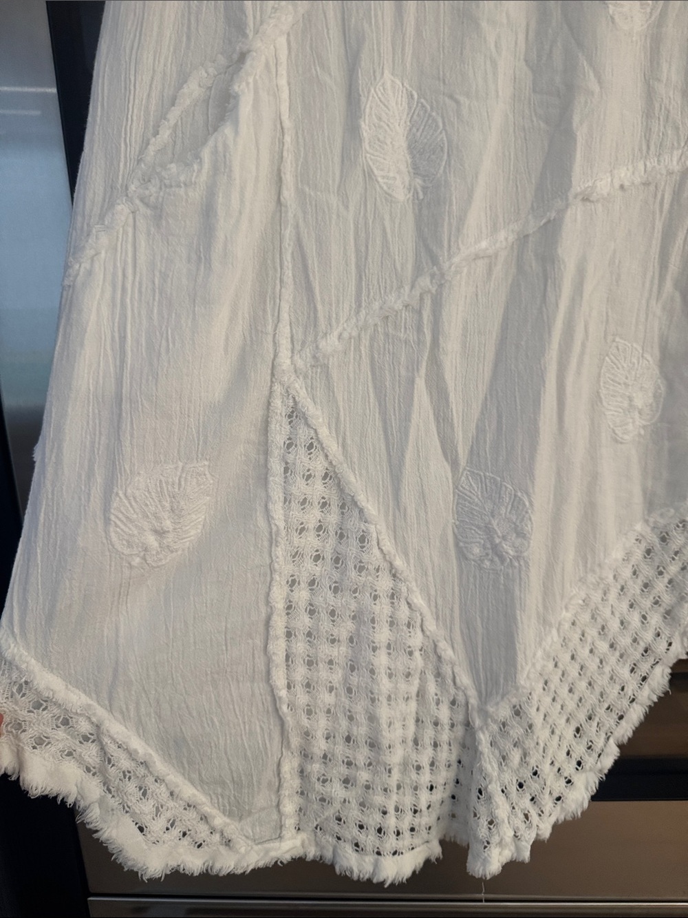 Hawaiianize White Cotton Boho Tunic Dress Cover-Up – XS - Picture 4 of 6